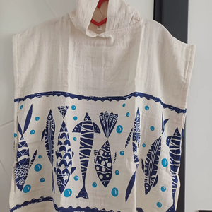 Children Turkish Cotton Muslin Fabric Poncho Hooded Patterned Quick Drying Water-Absorbent Washable High Quality <b>Beach</b> Pool Spa - Product Image 1