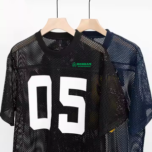 Camiseta de Fútbol Retro Americana Personalizada al por Mayor, Estilo Urbano, Malla Regular, Corte Cuadrado, 220 g/m², 100% Algodón, Antiarrugas, Ecológica - Product Image 2