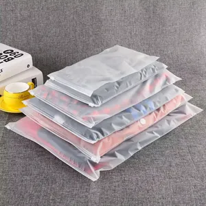 LOGO personnalisé translucide mat givré PU PVC CPE Ziplock Joint en plastique Poly Zip Lock Ziplock Sac pour vêtement