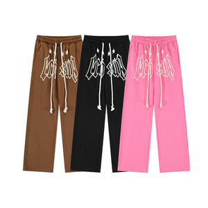 Pantalon de survêtement en molleton personnalisé pour hommes French Terry Baggy empilé pantalon de survêtement évasé pour hommes - Product Image 1