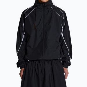 Veste réfléchissante streetwear avec fermeture éclair, ensemble de survêtement avec bande latérale, coupe-vent, logo personnalisé, survêtement pour homme - Product Image 3