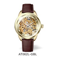 Haute Qualité Femmes Automatique Mécanique Squelette Montre De Luxe En Acier Inoxydable Bande Cristal Montre Pour Femme Marque Privée