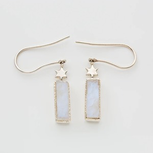 925 argent étoile arc-en-ciel pierre de lune Rectangle boucles d'oreilles en gros boucles d'oreilles en argent Sterling bijoux faits à la main pour femmes filles boucle d'oreille - Product Image 1