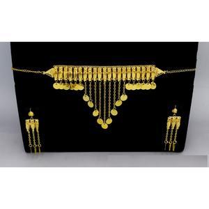 High Quality Gold Plated Pure <b>Brass</b> <b>Jewellery</b> Set Traditional UAE Dubai Designer for Weddings and Parties for Women and Girls - Product Image 3