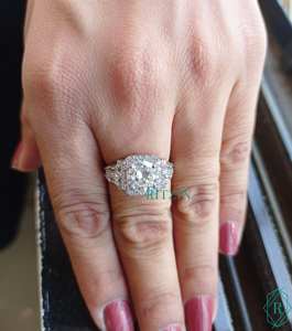 TCW – bague de fiançailles en Moissanite à coupe ronde avec diamant 2.50 - Product Image 1