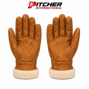 Gants en peau de mouton en gros, gants d'hiver doublés de laine, logo personnalisé pour les détaillants de mode, fourniture en marque blanche - Product Image 2