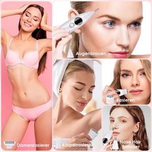 Rasoir électrique intime pour femme avec peigne de précision, étanche IPX7, double lame et 3 accessoires pour la zone du maillot, le visage et le corps - Product Image 3
