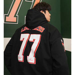 ผู้ผลิตเสื้อฮู้ดสตรีทแวร์แบบสั่งทำพิเศษสำหรับผู้ชาย พิมพ์ลายสกรีนบนผ้าฝ้าย เสื้อฮู้ดแบบยูนิเซ็กซ์ หนานุ่ม ทรงโอเวอร์ไซส์ พิมพ์ลาย - Product Image 5