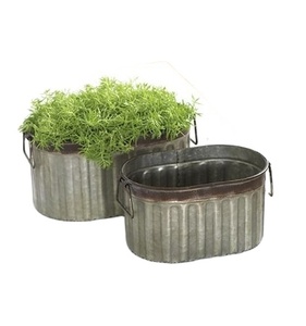 Macetas de Metal para decoración del hogar, nuevo diseño, alta calidad, jardín, más vendidas, galvanizadas, rústicas - Product Image 1