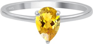 Anillo de citrino natural hecho a mano 925 Plata de Ley sólida Color amarillo forma de pera 925 Plata estampada anillo de joyería de plata hecho a mano - Product Image 3