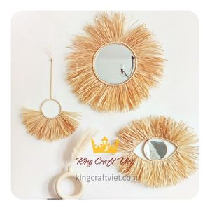 Espejo de estilo bohemio para decoración de pared, hoja de palma, precio al por mayor - Product Image 5