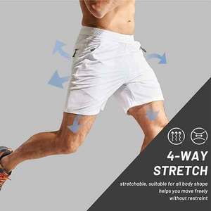 Men's <b>Shorts</b> Casual inner Drawstring <b>Zipper</b> Pockets Elastic Waist band <b>shorts</b> cotton spandex <b>shorts</b> white colour - Product Image 3