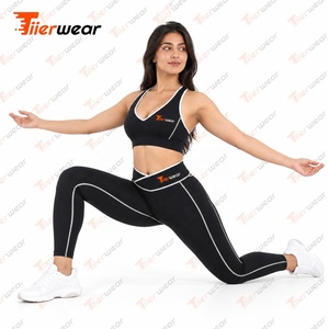 Ensemble de yoga, vêtements de sport, tenue d'entraînement deux pièces, soutien-gorge de sport, leggings, fitness, gym, entraînement, vêtements personnalisés OEM, étiquette privée - Product Image 3