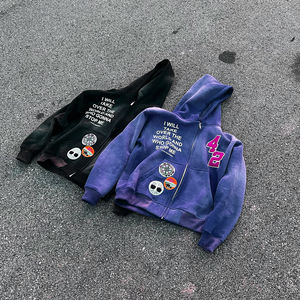 Conjunto de Sudadera con capucha de gran tamaño con gráficos y logotipo personalizado 100% Jersey de algodón estampado de pantalones de chándal capucha para estampado de capucha de invierno - Product Image 2