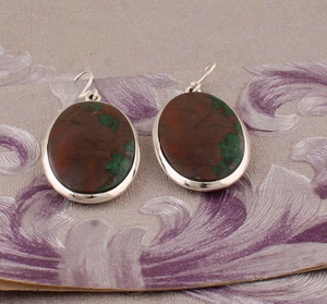 <b>Top</b> Quality Amazing chrysocolla Gemstone 925 Sterling Silver Antique Silver Wedding Beautiful <b>Earring</b> Ready to Ship - Product Image 2
