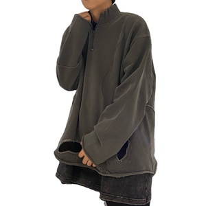Personalizado peso pesado bajo MOQ sudadera diseño de moda bordado sudadera cuello con cremallera camisa de manga larga sudaderas con capucha de fábrica - Product Image 6