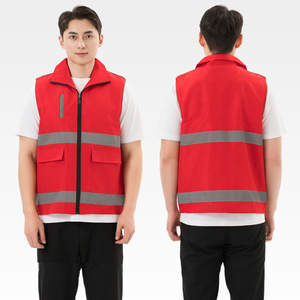 เสื้อกั๊กโพลีเอสเตอร์พรีเมี่ยมสำหรับผู้ชายเสื้อแจ็กเก็ตนิรภัยโลโก้ตามสั่งสำหรับอุตสาหกรรมอาสาสมัครในฤดูใบไม้ผลิ - Product Image 5