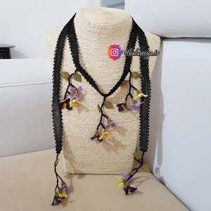 Akasya Kolye Mor Collier tendance İğne Oyası Dolama - Product Image 1