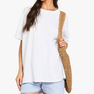 2025 Women T Shirts High Quality Soft Combed Cotton Screen Print Plain <b>White</b> Colour Loose Fit Comfortable And Breathable Outwear - Product Image 1