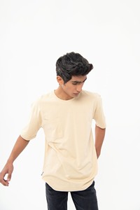 Haute qualité 240Gsm blanc goutte épaule T-Shirt 100% coton lourd surdimensionné solide motif Jersey tissu - Product Image 4