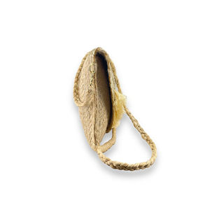 Bolso de mano de yute hecho a mano de la mejor calidad para mujer Material de paja de moda rebordear Shell borla Forro de algodón cremallera larga directa - Product Image 4