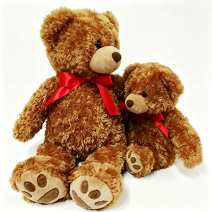 Unique plush <b>valentine</b> gift teddy bear plush, anniversary brown teddy bear with red bow, nursery <b>decor</b> classic teddy bear - Product Image 3