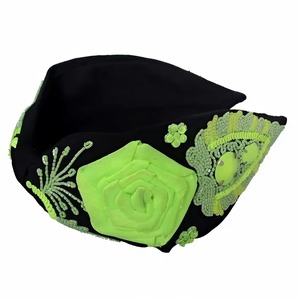 Bandas para el cabello de moda para niños y mujeres de alta calidad, nuevo diseñador hecho a mano, banda para la cabeza bordada con cuentas, tela ajustable multicolor - Product Image 4