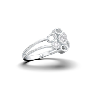 Juego de pavés de diamantes de corte redondo de moissanita de 0,17 quilates de quilates en anillo de plata con una elegante dimensión elegante para ella - Product Image 6