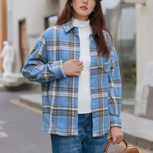 Women's Winter Wool Lined <b>Flannel</b> Plaid <b>Jacket</b> With Button Hooded Long Sleeved <b>Jacket</b> <b>Men</b> Sweaters Coat motorcycle style <b>jacket</b> - Product Image 1