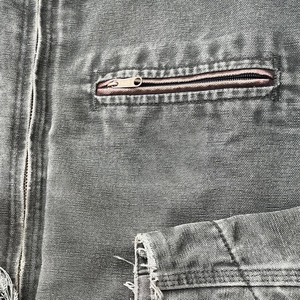OEM Custom High Quality <b>Men's</b> Vintage Stand Collar Waterproof Windproof Canvas Cotton Zipper <b>Jacket</b> for <b>Men</b> - Product Image 4