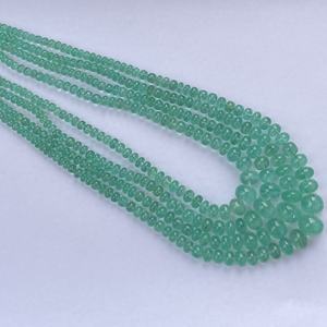 Collar de hebra de cuentas Rondelle lisas de piedra Esmeralda rusa verde Natural de 4mm y 10mm, último diseño precioso para la fabricación de joyas - Product Image 2