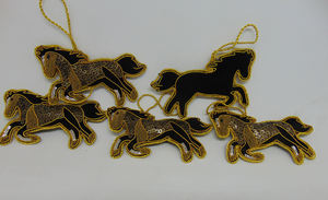 Luxury Decorations Xmas Decorative Hanging <b>Ornaments</b> Luxury Christmas Tree Decorations Hand Embroidery Running Horse - Product Image 5