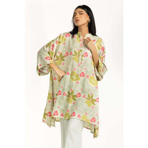 Conjunto Coordinado Estampado de Viscosa con Textura Bohemia IPST-55305, Mangas Tres Cuartos, Tela Crepé para Primavera/Verano - Product Image 4