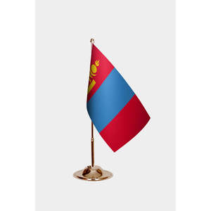 Drapeaux de bureau mongols avec impression numérique et mât en aluminium - Product Image 2