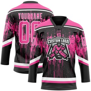 Jersey Profesional de Hockey sobre Hielo 100% Poliéster Impresión Digital Nombre y Números del Equipo Personalizados Antibacteriano Secado Rápido Servicio OEM/ODM - Product Image 6