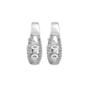 Pendientes de Plata con Diseño de Corazón de Cristal Zarkan, Semi-Aro, para Mujer - Product Image 3