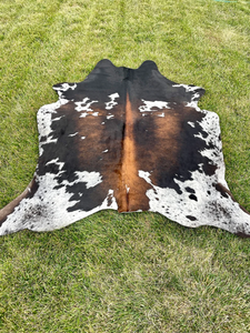 Alfombra de cuero de vaca alfombra de piso de cuero Alfombra de piel de vaca de pelo tricolor genuino, Alfombra de piel de vaca alfombras de cuero de vaca - Product Image 4