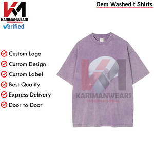 T-shirt en coton épais lavé en détresse avec motif d'illustration unique T-shirt en coton à manches courtes surdimensionné pour tenue décontractée - Product Image 3