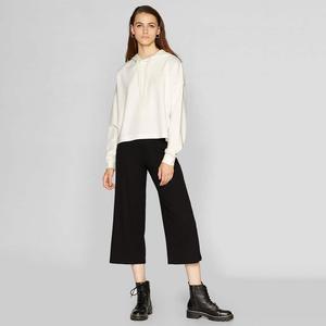 เสื้อมีฮู้ดสีขาวสำหรับผู้หญิงเสื้อสเวตเชิ้ตมีฮู้ดทรงโอเวอร์ไซส์สำหรับผู้หญิงแนววินเทจกำหนดโลโก้เองได้ - Product Image 4