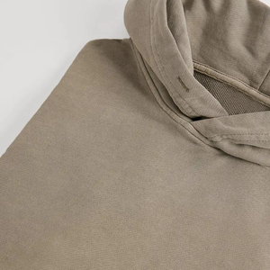 Sudadera con capucha extragrande de diseño urbano para hombre, 100% algodón grueso y pesado, estilo francés, sin estampado. - Product Image 4