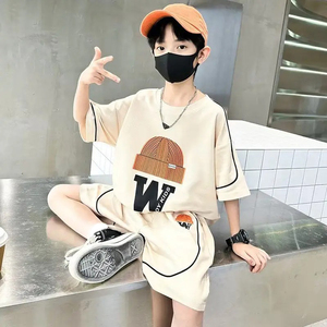 Costume d'été pour garçons T-shirt décontracté mince Short ample Ensemble d'été pour garçons Livraison rapide Vente en gros - Product Image 3