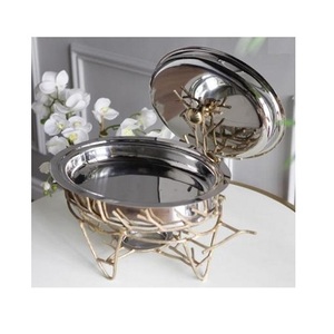 Attrayant daigne chauffe-plat fait à la main en aluminium couleur argent servant des aliments chauffe-plats pour l'utilisation de la fête de mariage - Product Image 5