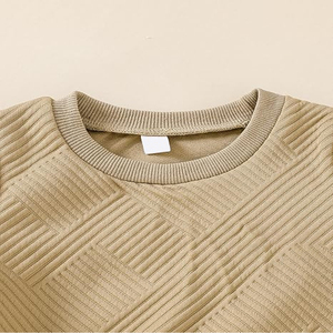 Ensemble survêtement d'hiver pour enfants en coton de gros, taille plus, à capuche, uni, pantalon de survêtement, jogging, sweat-shirt d'hiver personnalisé pour bébés garçons - Product Image 2