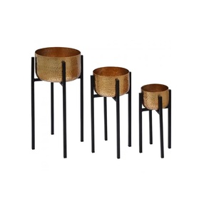 Juego de chapado de metal negro único de venta caliente con soporte dorado decoración del hogar Decoración de mesa decoración para plantar - Product Image 5