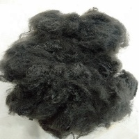 Fibre de polyester recyclée creuse 6D 100 % ignifuge, matériau de rembourrage noir uni brut, certifiée GRS, pour le filage
