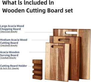 เขียงไม้กระถินเทศธรรมชาติทำมือ เป็นมิตรกับสิ่งแวดล้อม ล้างในเครื่องล้างจานได้ หนา 2.0 ซม. - Product Image 3