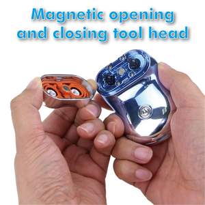 Afeitadora Eléctrica Inalámbrica Recargable por USB para Hombre, Azul, Mini Motor Potente con Doble Cuchilla para Barbas Densas, Uso Facial - Product Image 6