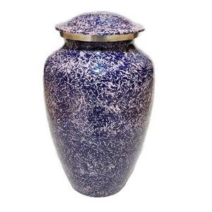Hot Selling Metal Funeral Memorial Urn Human Pet Cremation Urn Blue Color Finished for Human Ashes Enamel Finished - Product Image 5