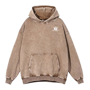 Sweat à capuche d'hiver de haute qualité en coton 100% avec effet délavé, tissu polaire, coutures durables, coupe régulière confortable, séchage rapide, respectueux de l'environnement - Product Image 1