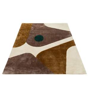 Modern Rectangle Woolen <b>Carpet</b> with Plaid Design Handmade Stain Resistant Washable Non-Slip Area Rug for Living <b>Room</b> & Bedroom - Product Image 3